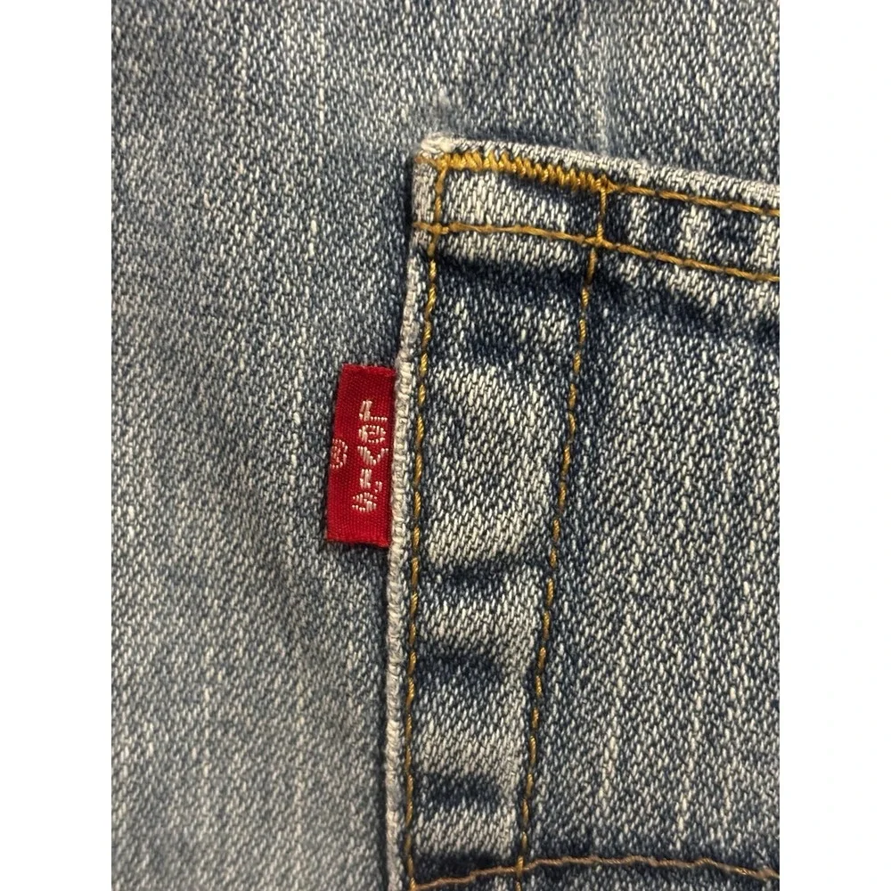 Levis 569 Jeans Shorts Mens 32 Blue Denim Cotton Loose‎ Straight Fit Distressed